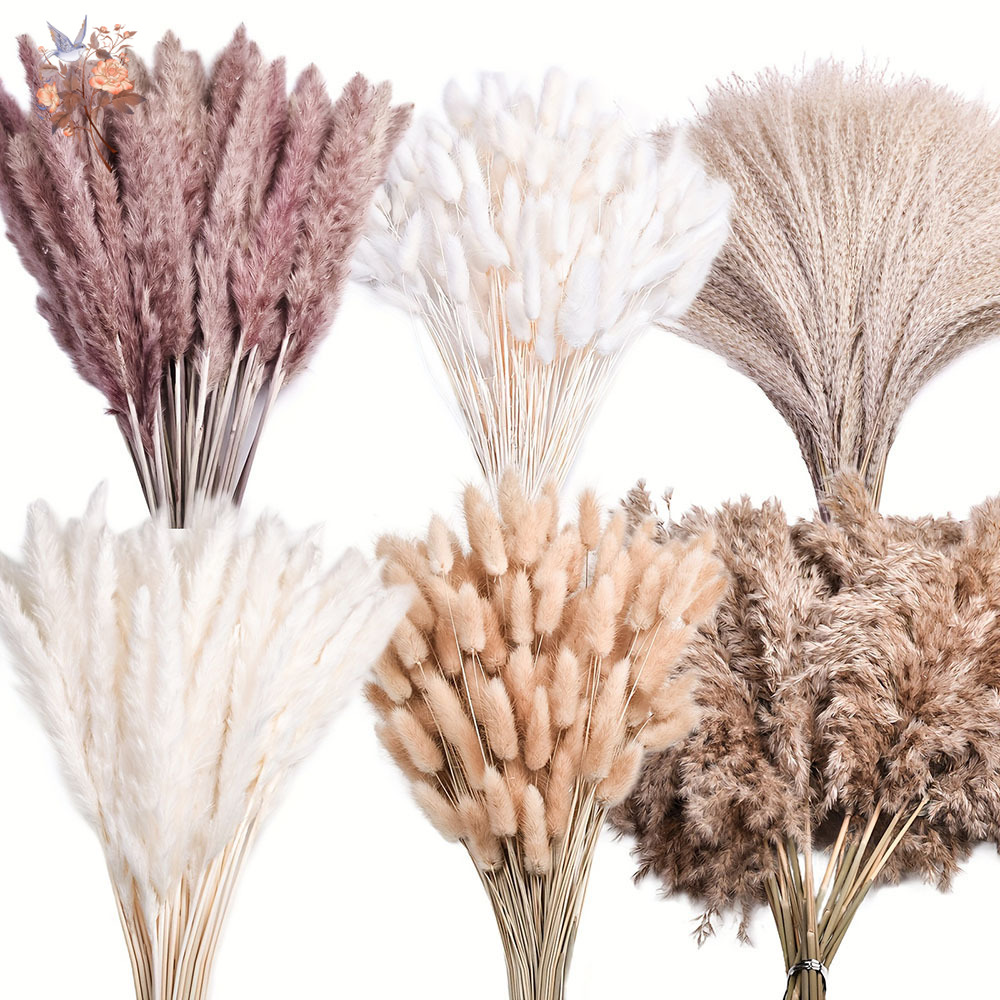 Pampas Grass Decor - 320PCS Mixed Fluffy Large Pampas Grass