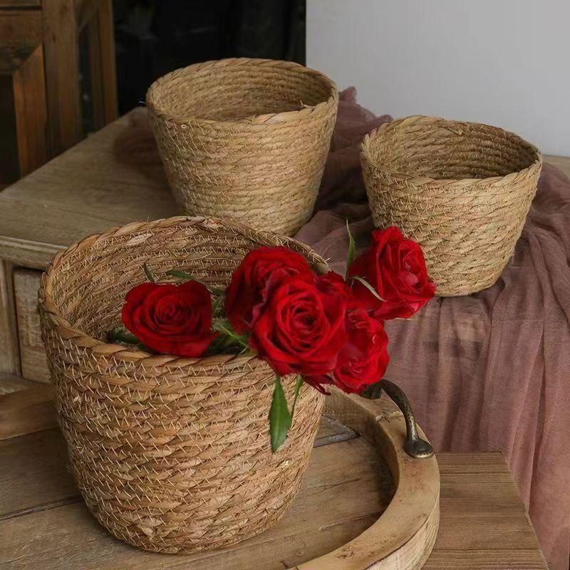 Rattan Basket Flower Pot Straw - đánh giá và giá Rattan Plant Basket