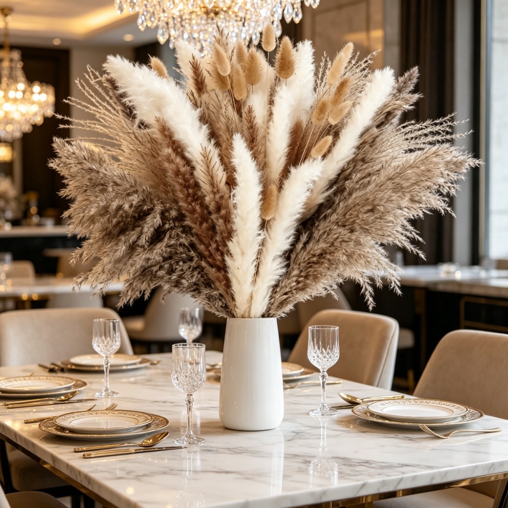 Dried Flowers Brown White Pamp - đánh giá và giá Pampas Grass Decor