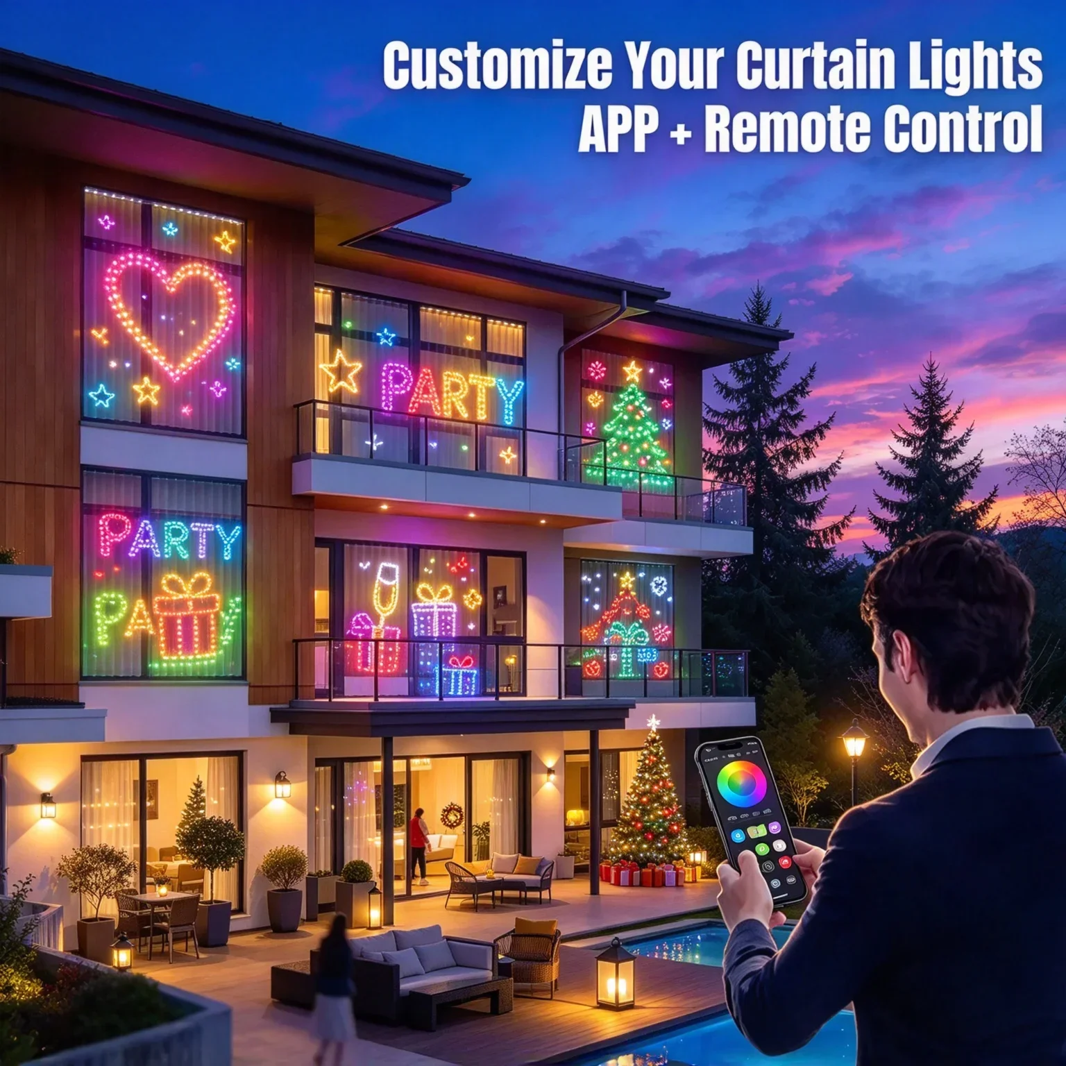 LED Curtain Light Christmas Ho - đánh giá và giá Home Decor Free App