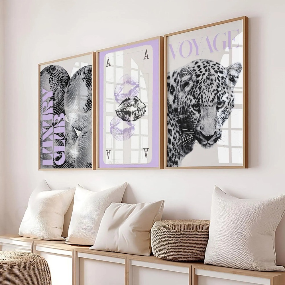 3pcs Frameless Leopard Print,B - đánh giá và giá Home Decor Y2K