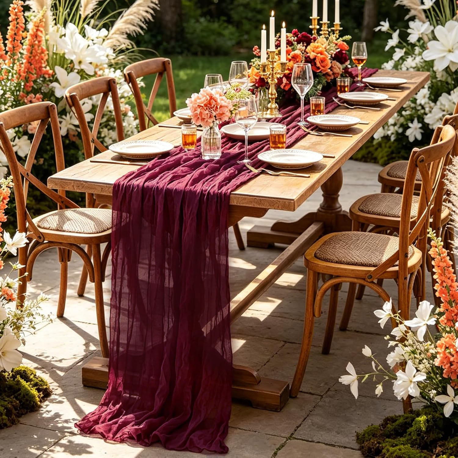 10Pcs Cheesecloth Table Runner - đánh giá và giá Linen Table Runner