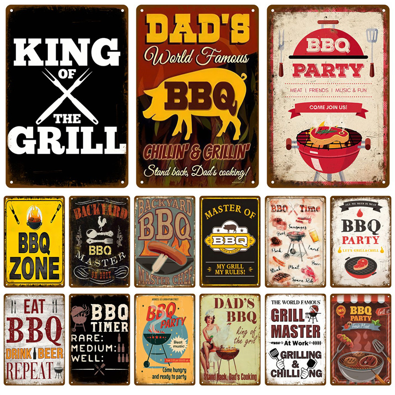 Retro Plaque Vintage Grill Kin - đánh giá và giá Home Decor Y2K